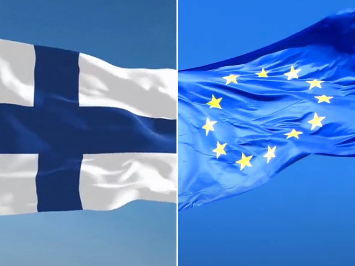 Finska, Evropska Unija, Zastave Finska, Evropska Unija, Zastave